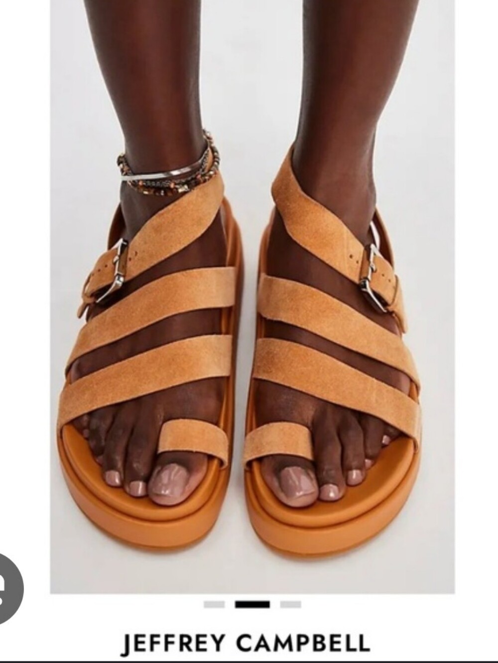 Jeffrey Campbell Women's Orange Suede Strappy Platform Sandals